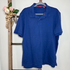 Izod Mens Short Sleeve Blue Collared Polo Size X Large‎